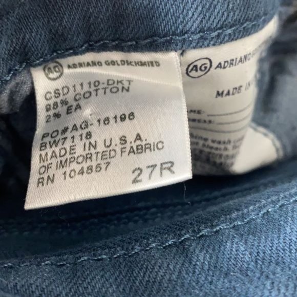 AG Adriano Goldschmier The Stilt Cigarette Jean: Size 27 - Picture 9 of 11